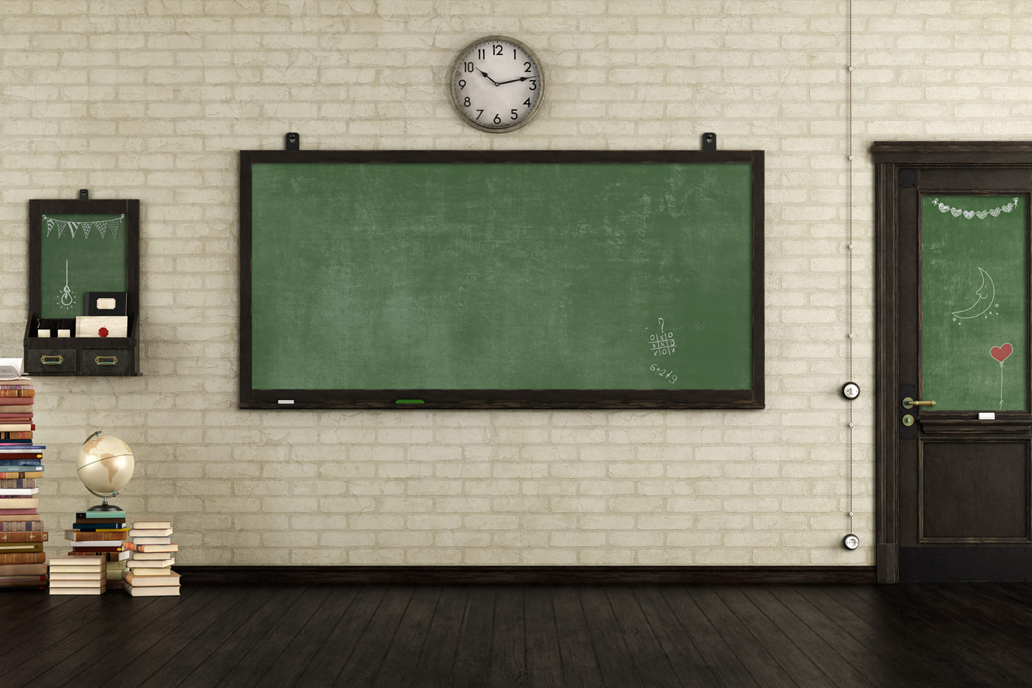 Back to School Empty Retro Classroom Backdrop UK DBD7-45