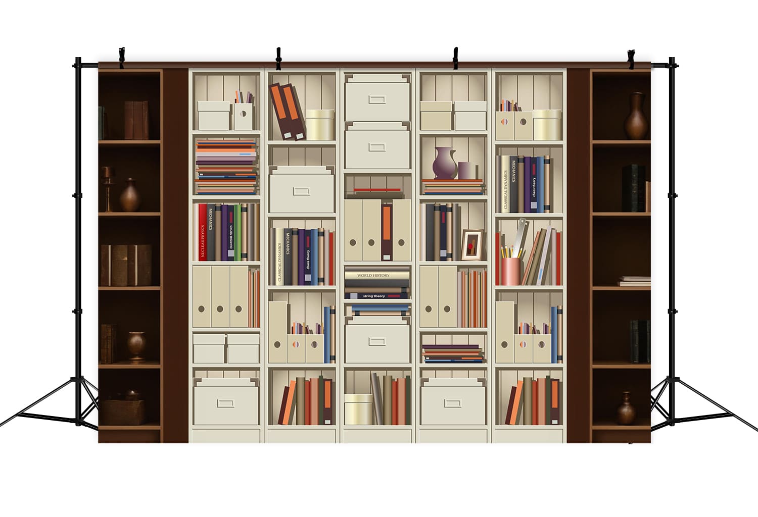 Modern Bookshelf Back to School Backdrop UK DBD7-46