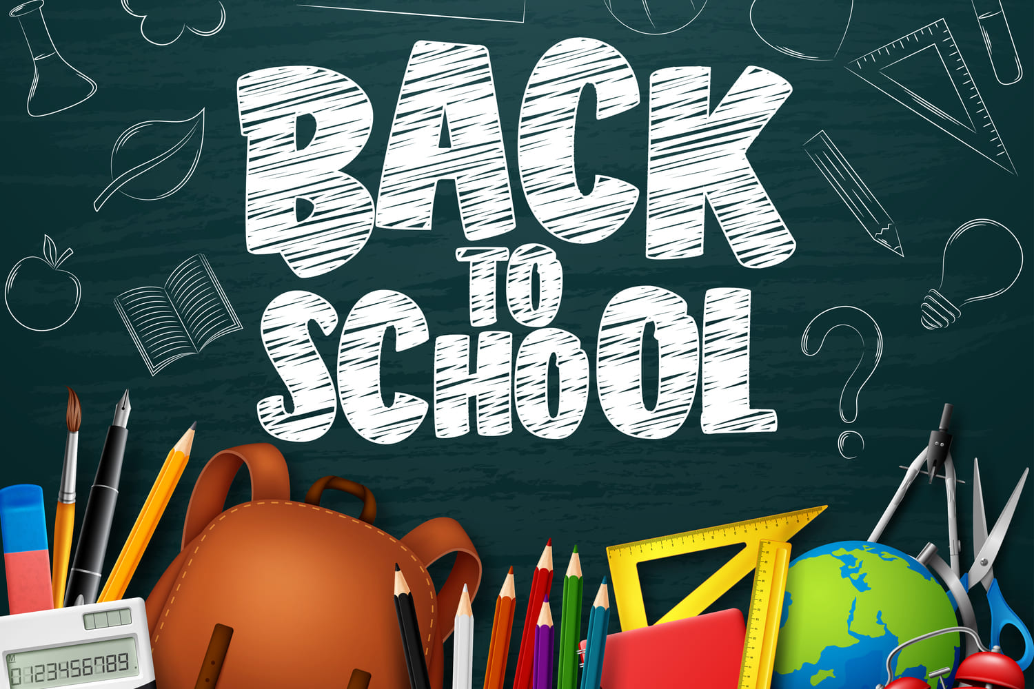 Back to School Chalkboard Graffiti Photo Backdrop UK DBD7-4