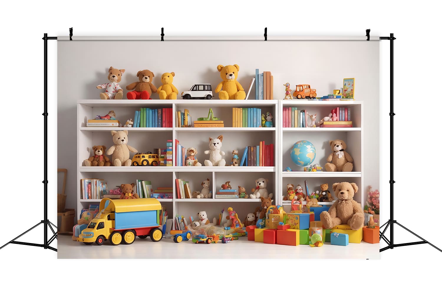 Shelf Books Toys Back to School Backdrop UK DBD7-51