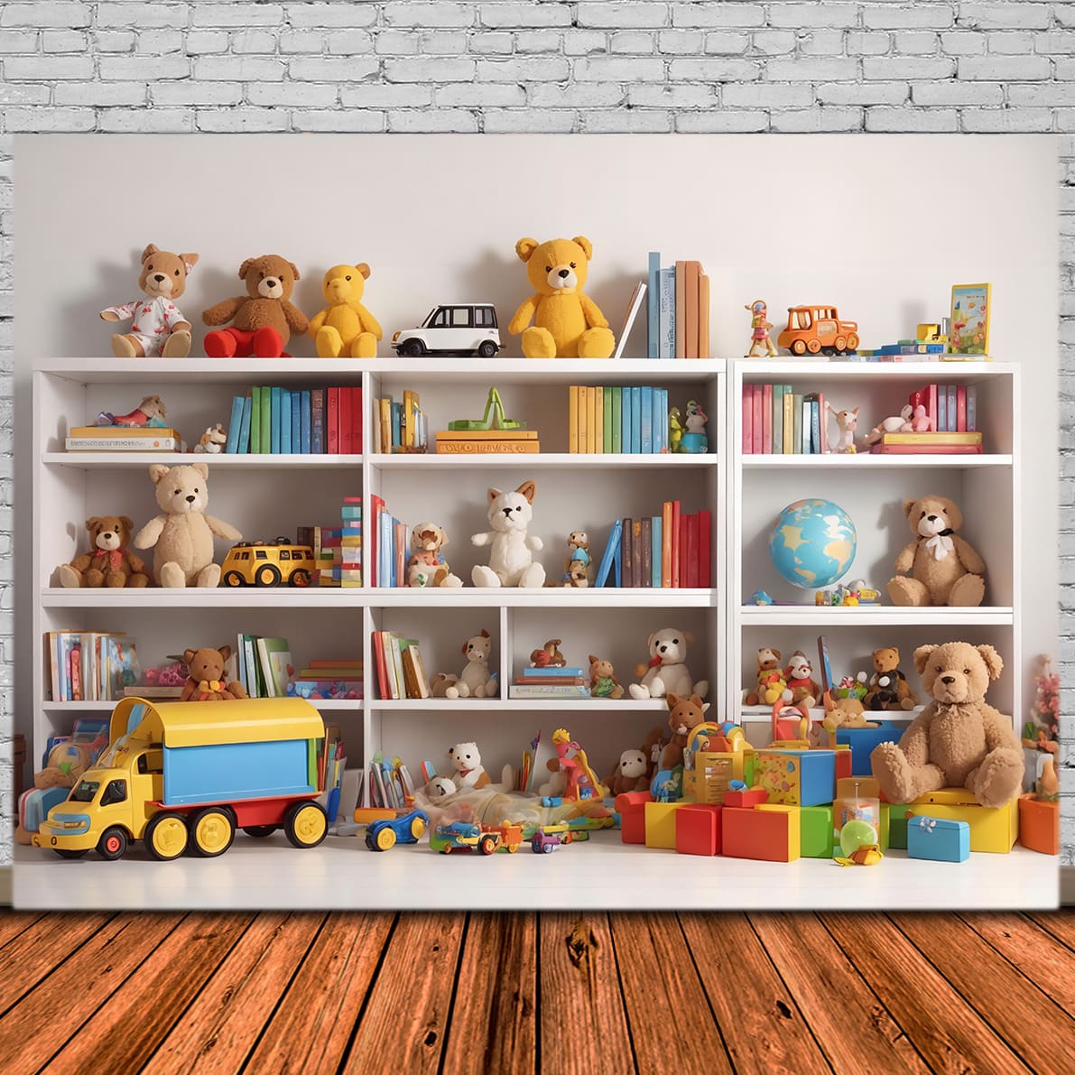 Shelf Books Toys Back to School Backdrop UK DBD7-51