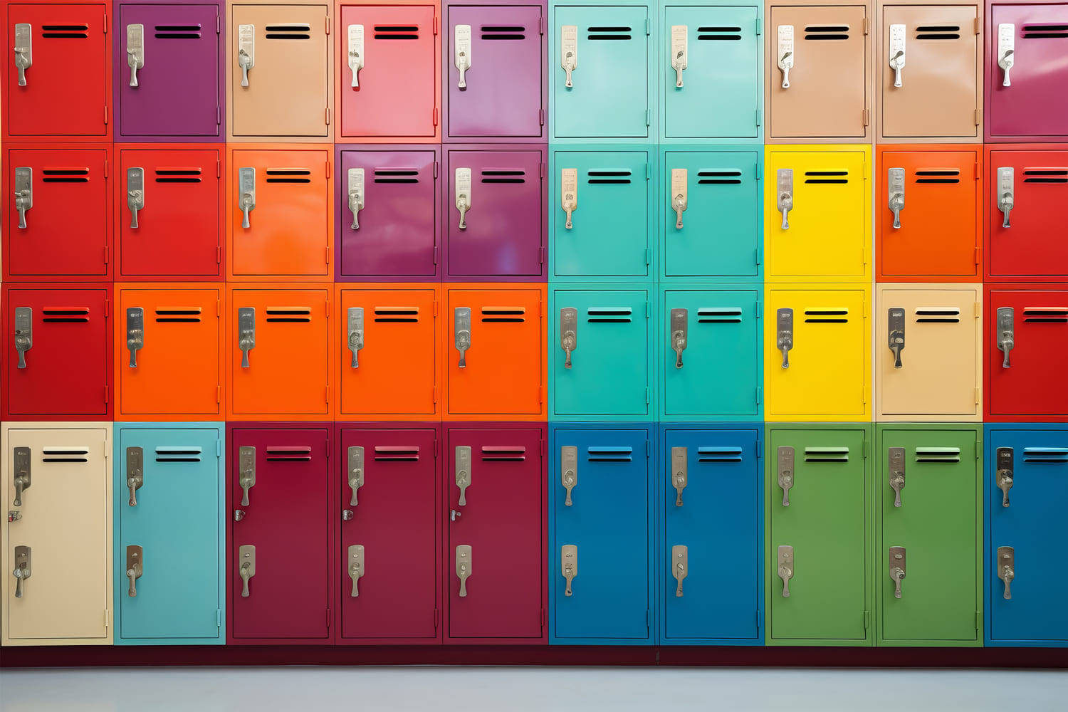 Multicolored Lockers Back to School Backdrop UK DBD7-55