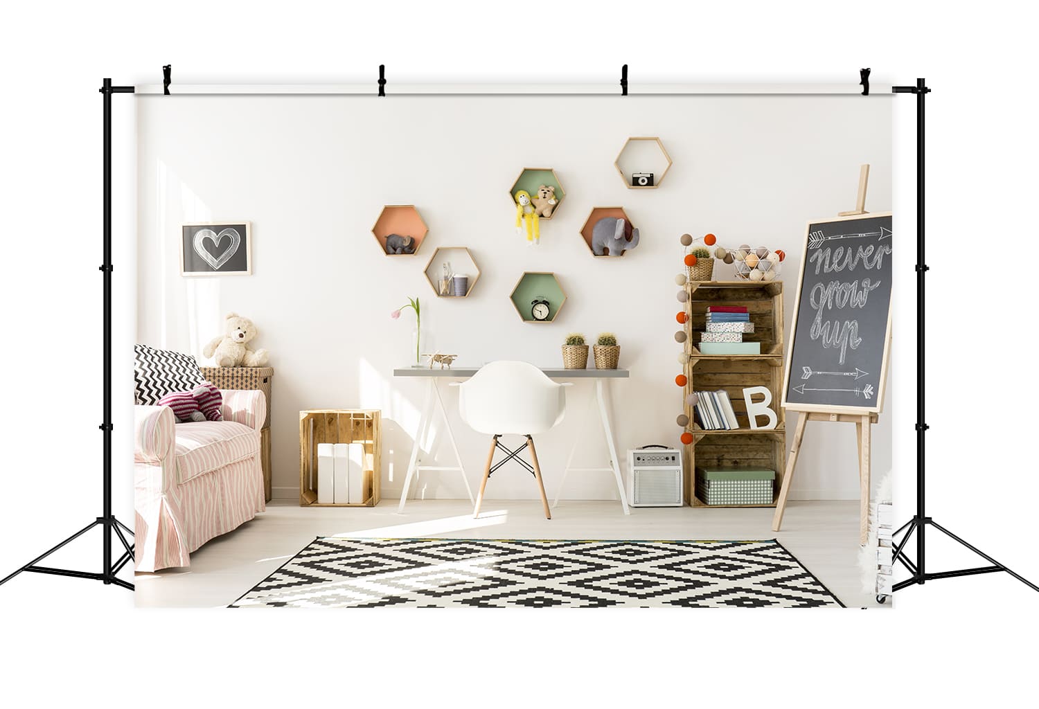 Decorated Study Room Back to School Backdrop UK DBD7-56