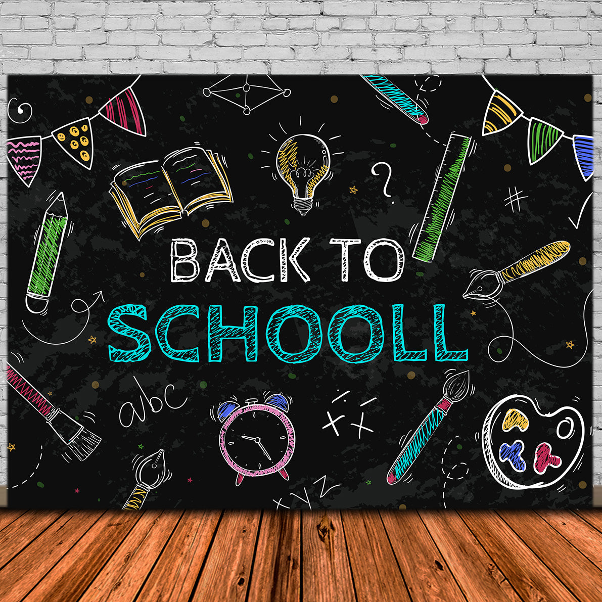 Back to School Chalk Drawing Backdrop UK DBD7-60