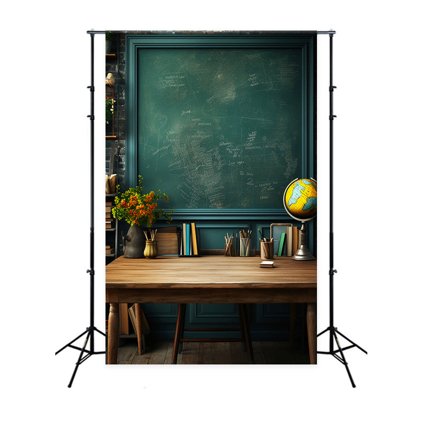 Back to School Blackboard Desk Backdrop UK DBD7-64