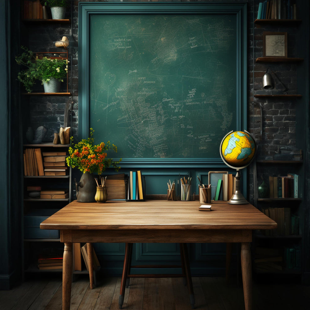 Back to School Blackboard Desk Backdrop UK DBD7-64