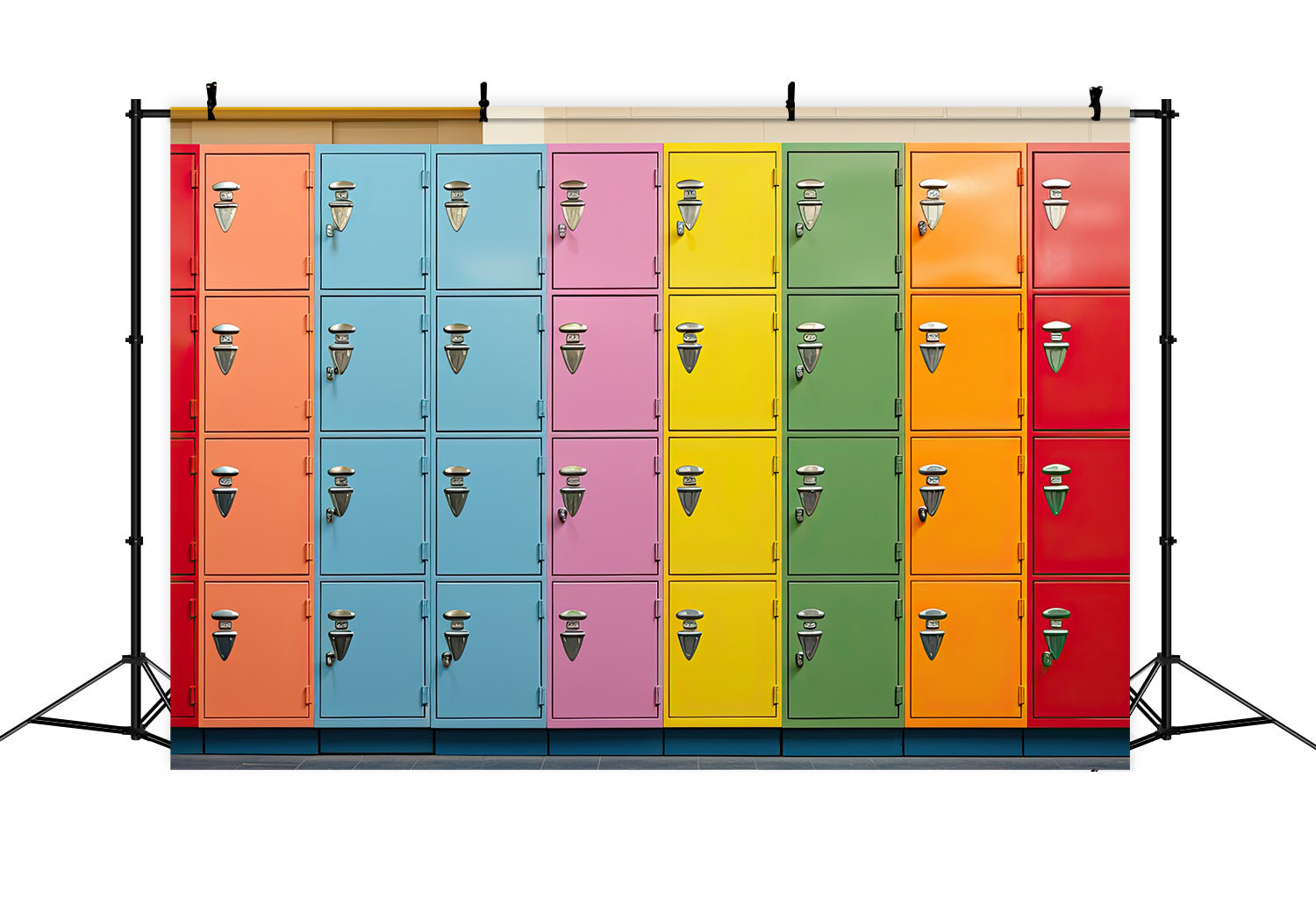 Back to School Colorful Lockers Backdrop UK DBD7-65