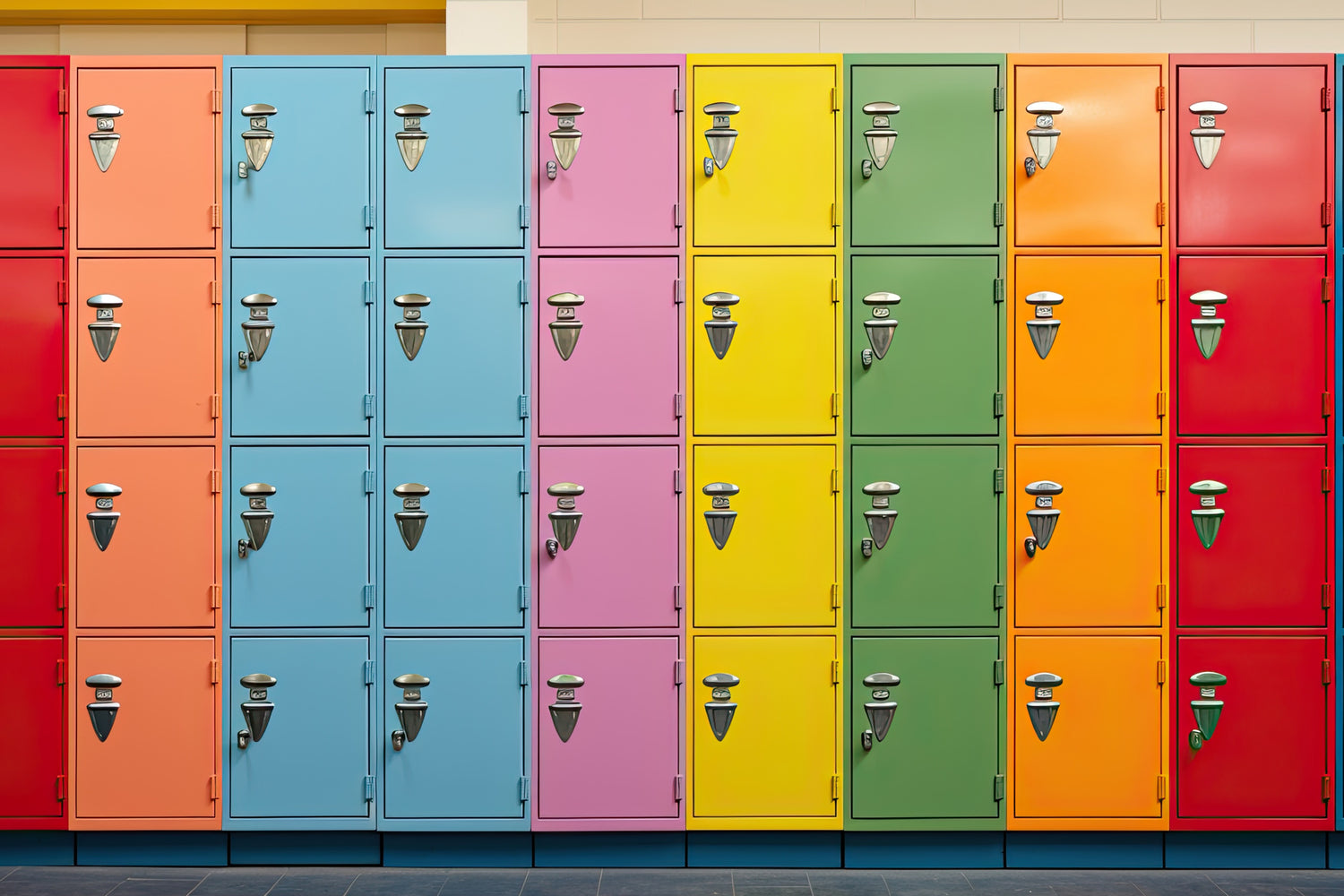 Back to School Colorful Lockers Backdrop UK DBD7-65