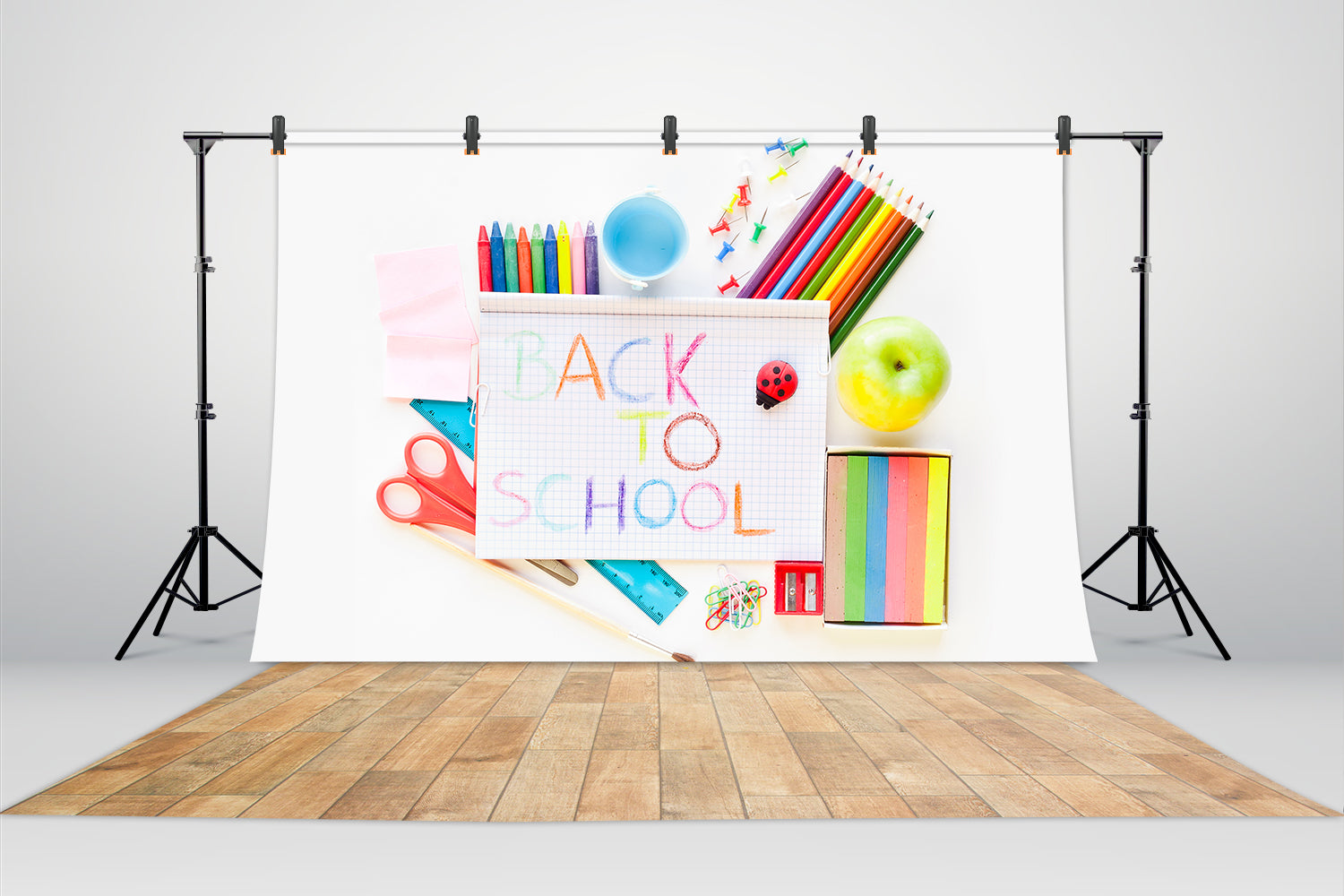 Crayon Drawing Back to School Backdrop UK DBD7-67