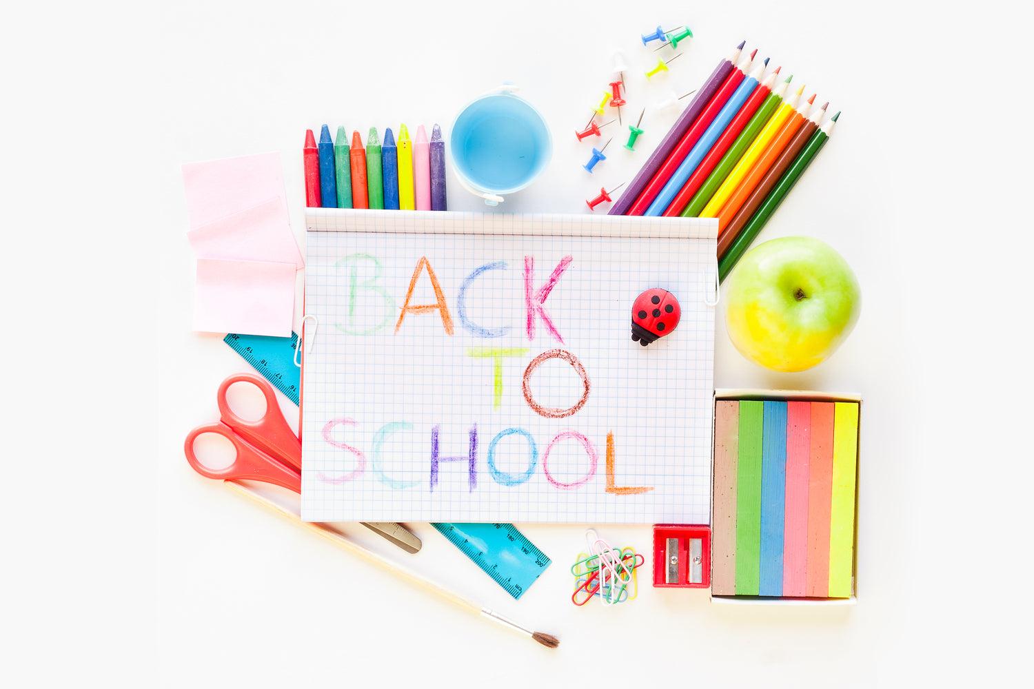 Crayon Drawing Back to School Backdrop UK DBD7-67