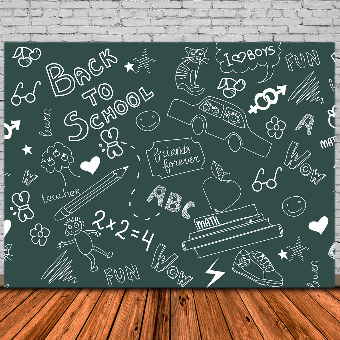 Back to school Chalk Doodles Backdrop UK DBD7-75