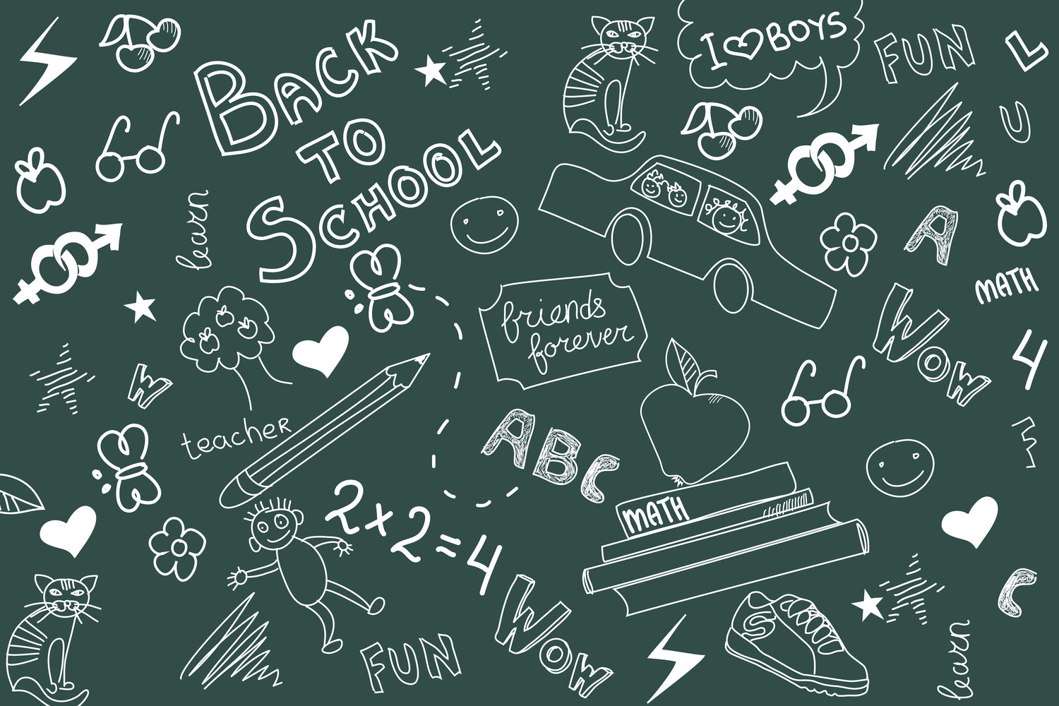 Back to school Chalk Doodles Backdrop UK DBD7-75