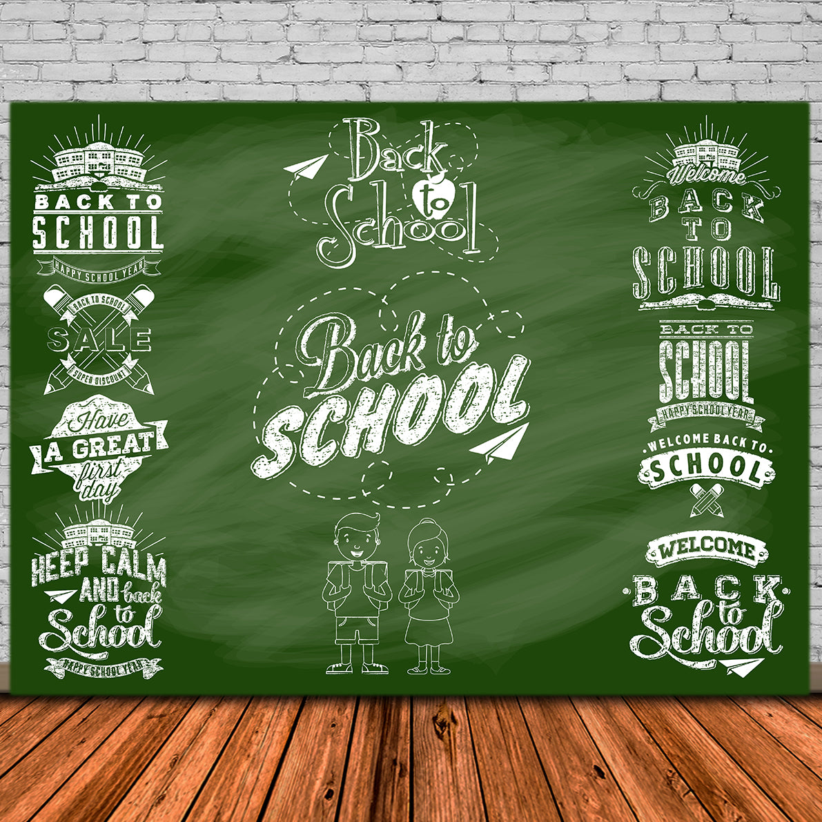 Back to School Painted Chalkboard Backdrop UK DBD7-76