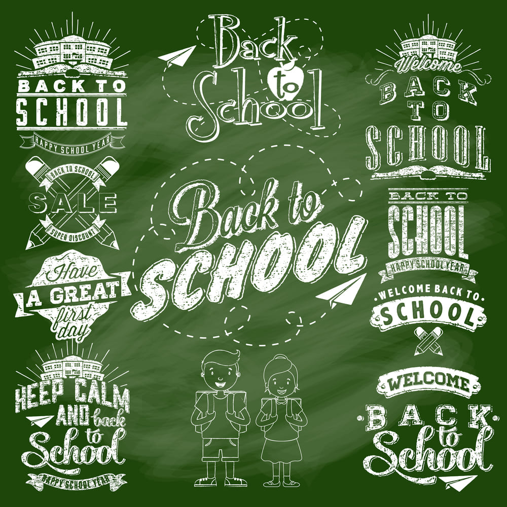 Back to School Painted Chalkboard Backdrop UK DBD7-76