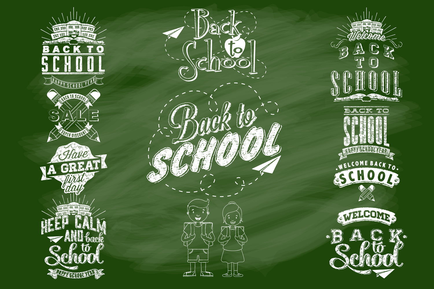 Back to School Painted Chalkboard Backdrop UK DBD7-76