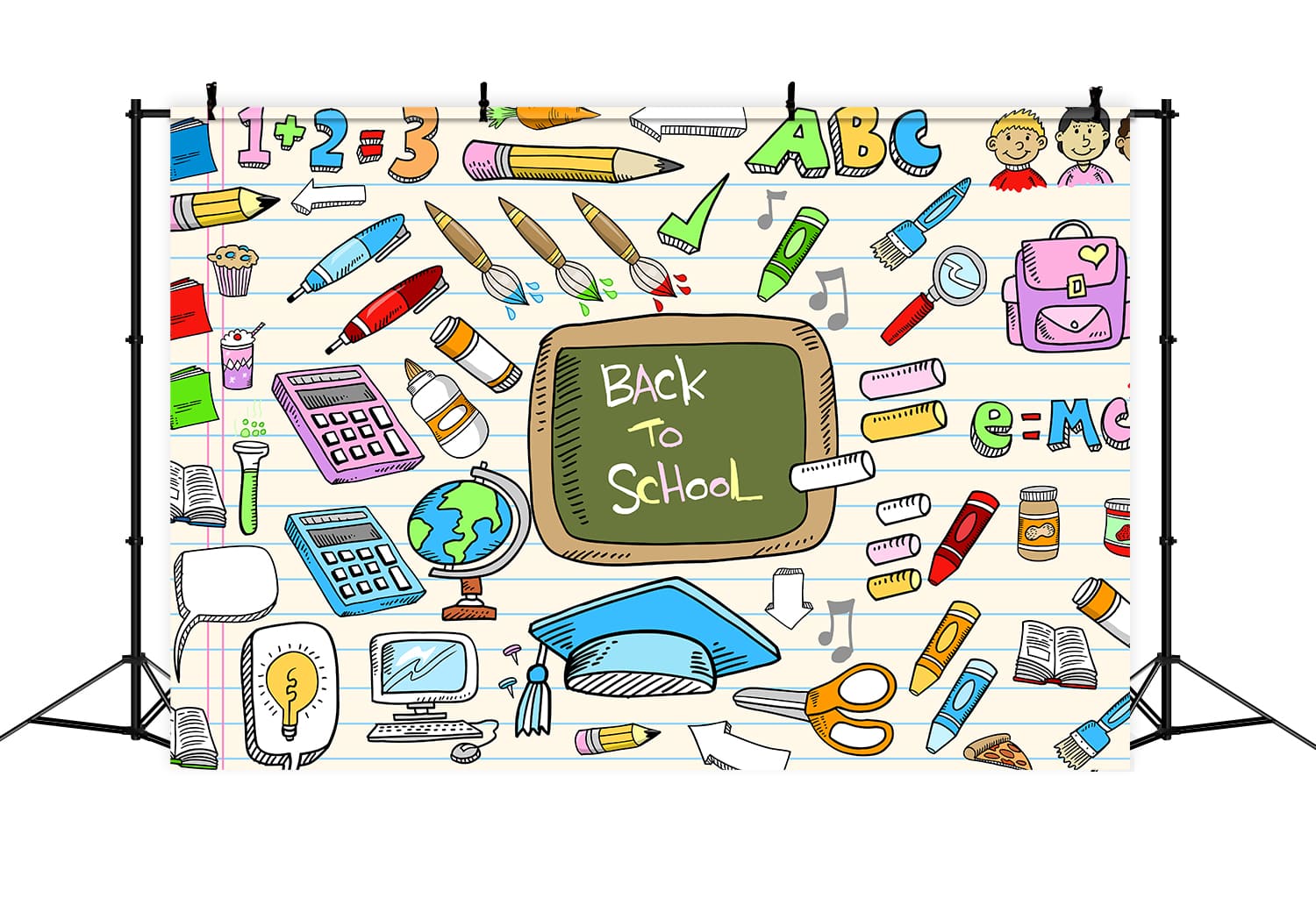 Back to School Doodles Photography Backdrop UK DBD7-78