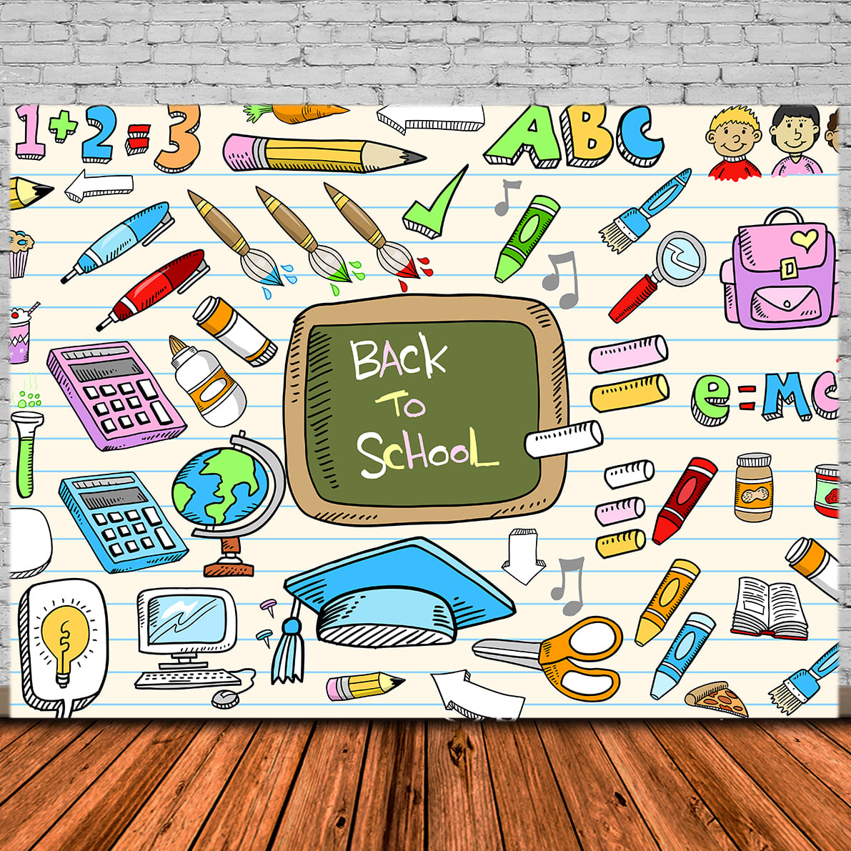 Back to School Doodles Photography Backdrop UK DBD7-78