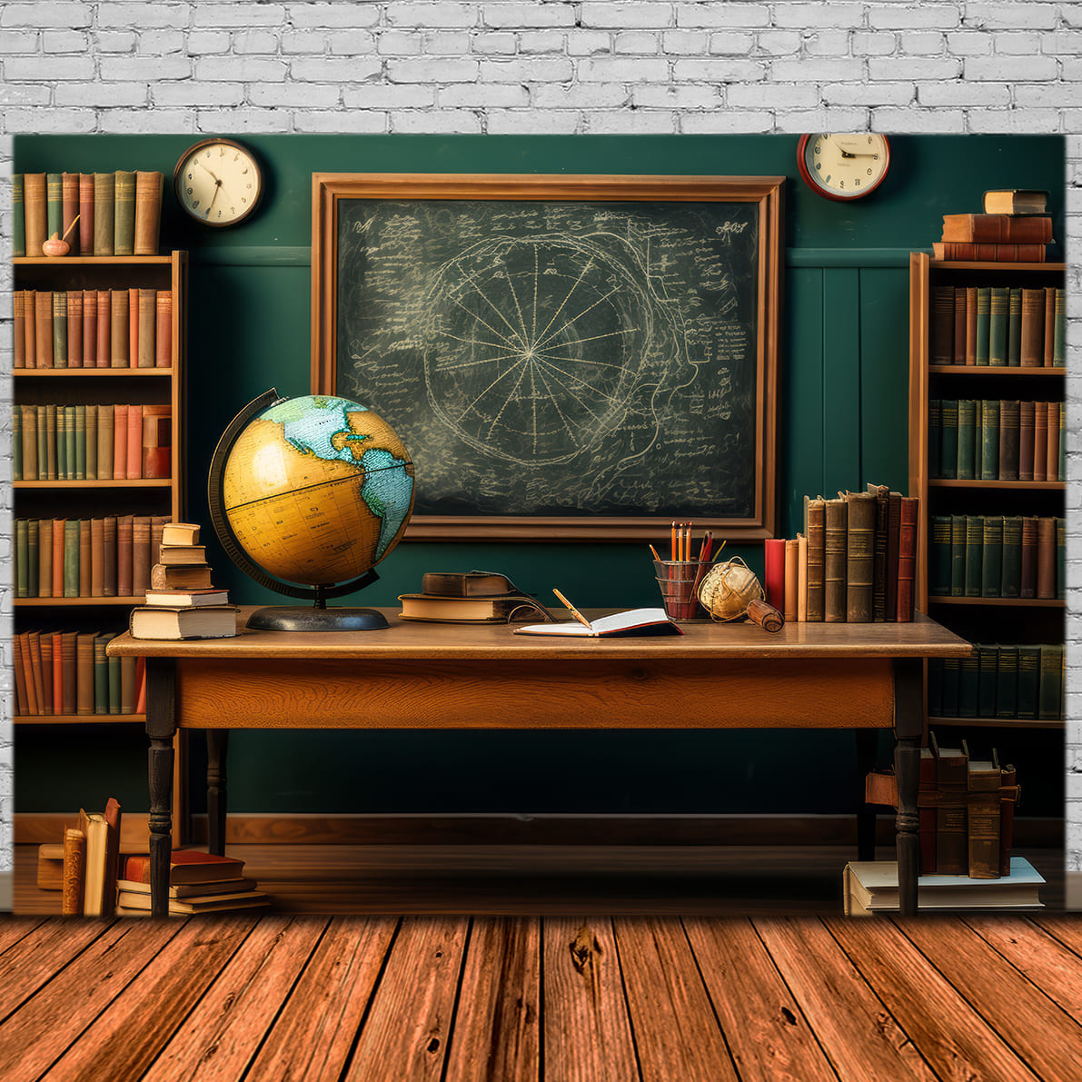 Back to School Classroom Globe Backdrop UK DBD7-81