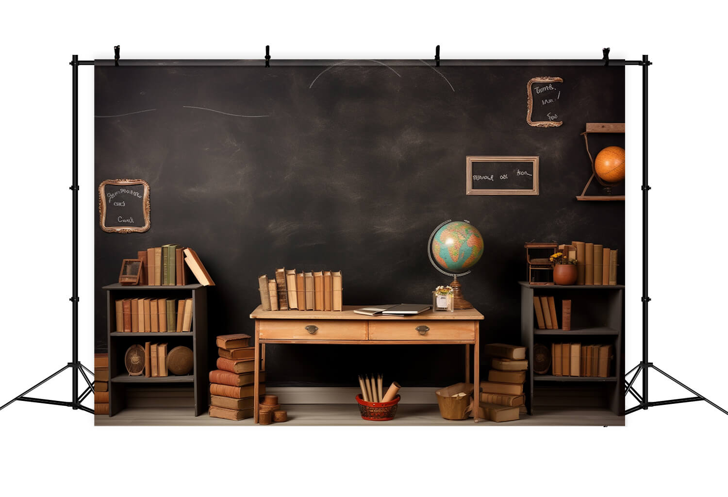 Retro Classroom Globe Back to School Backdrop UK DBD7-83