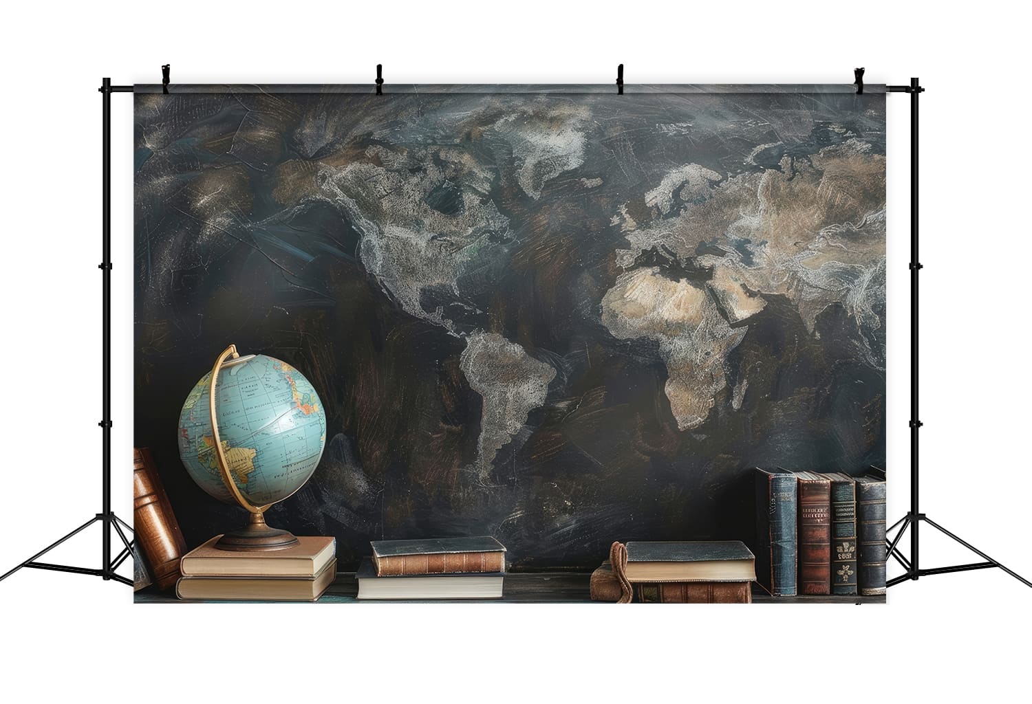 Blackboard Map Globe Back to School Backdrop UK DBD7-88