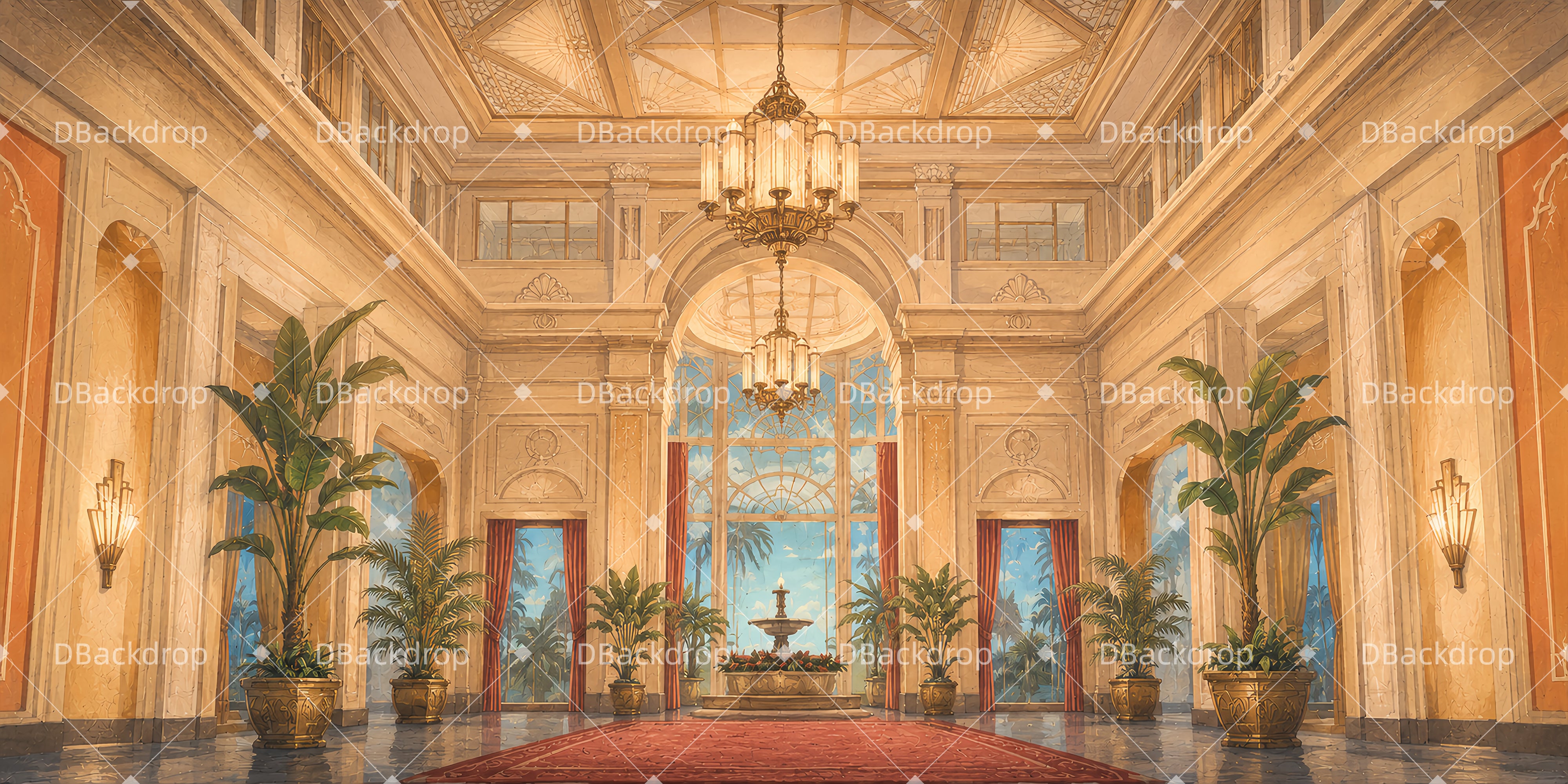 Stage Backdrops Hotel Lobby Theater Backdrops For Sale UK DLS65-T12