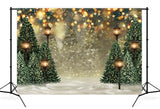 Outdoor Christmas Trees Lights Flashing backdrop UK  G-1440