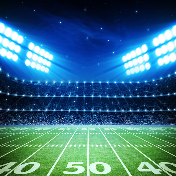 Football Field Spotlights Night Stadium Sports PhotoBackdrop UK G-296