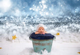 Bokeh Snowflake Winter Christams Photography Studio backdrop uk GC-103