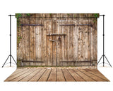 Old Weathered Wooden Barn Door backdrop uk for Photo GC-93
