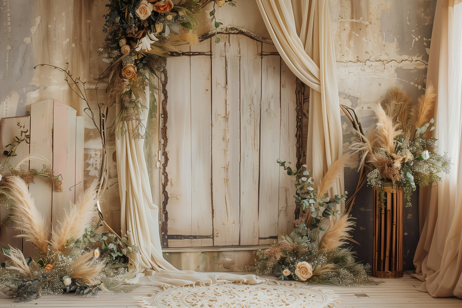 Backdrop For Mother's Day Vintage Boho Wooden Arch Backdrop UK GQ2-101