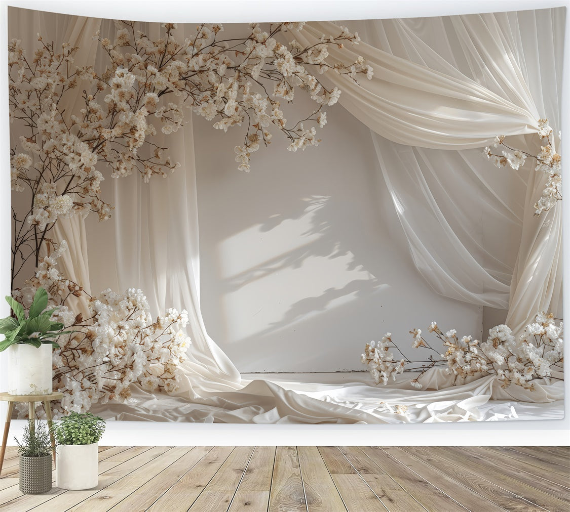 Mother's Day Backdrop Delicate Cream Cherry Blossom Backdrop UK GQ2-103