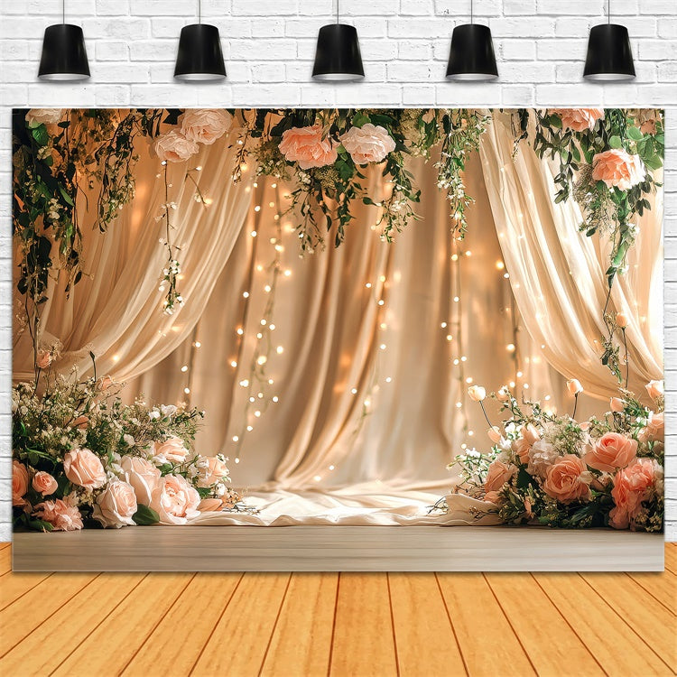 Backdrop For Mother's Day Elegant Hanging Floral Drape Backdrop UK GQ2-110