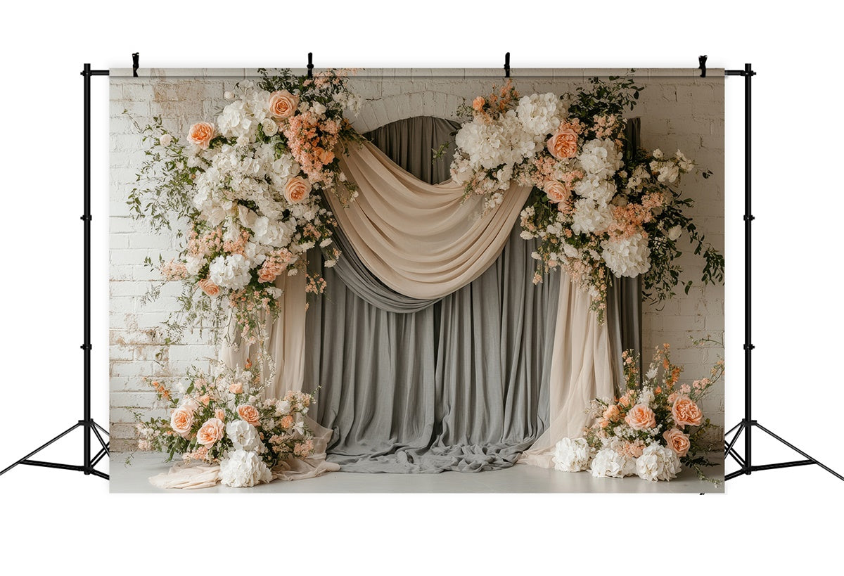 Mothers Day Backdrop Vintage Floral Curtain Drape Backdrop UK GQ2-112