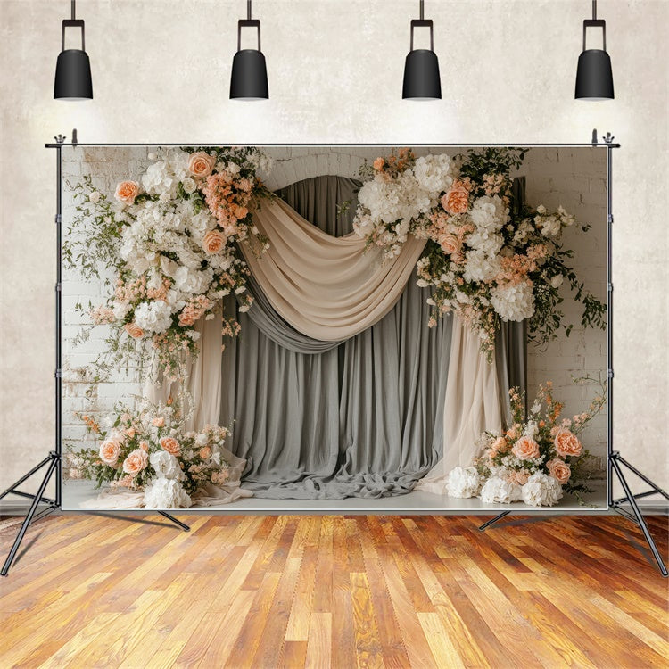 Mothers Day Backdrop Vintage Floral Curtain Drape Backdrop UK GQ2-112