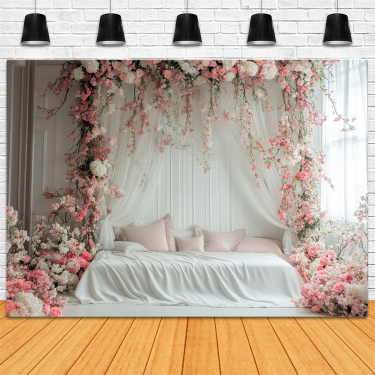 Mothers Day Backdrops Dreamy Pink Rose Floral Arch Backdrop UK GQ2-114