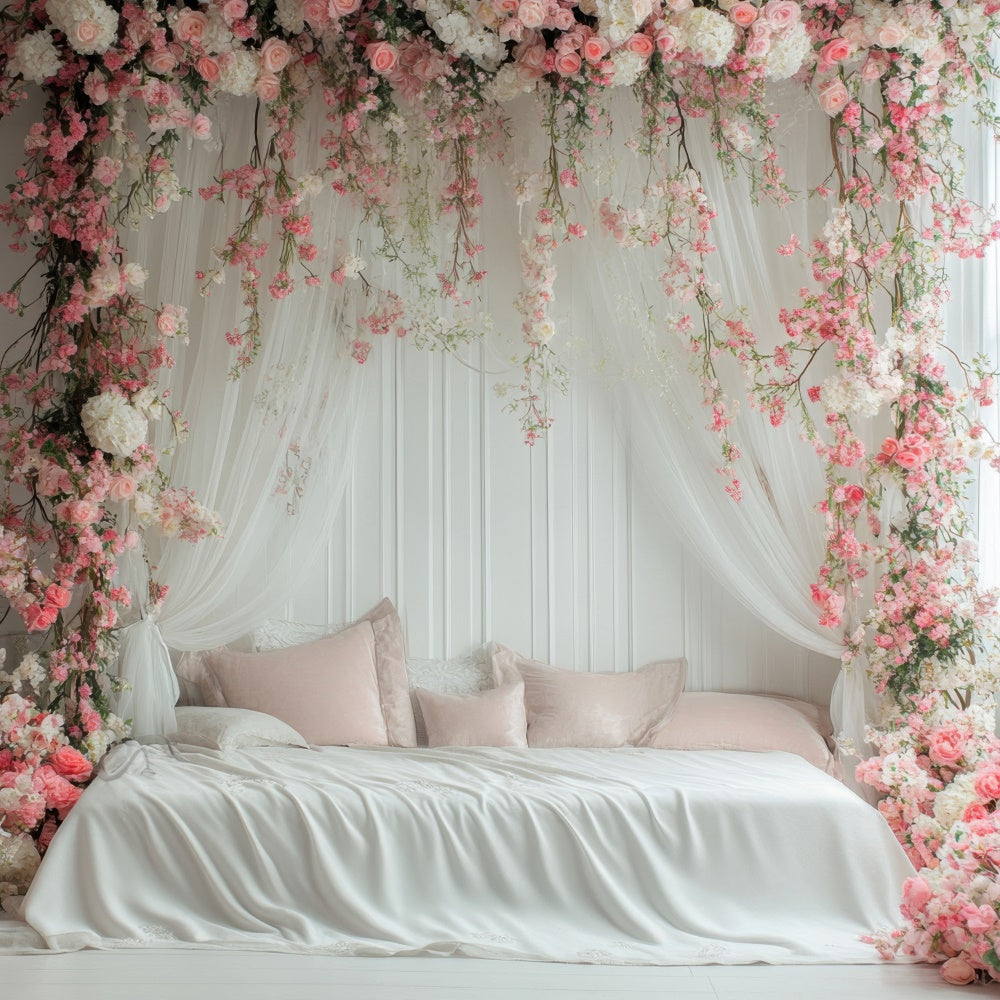 Mothers Day Backdrops Dreamy Pink Rose Floral Arch Backdrop UK GQ2-114