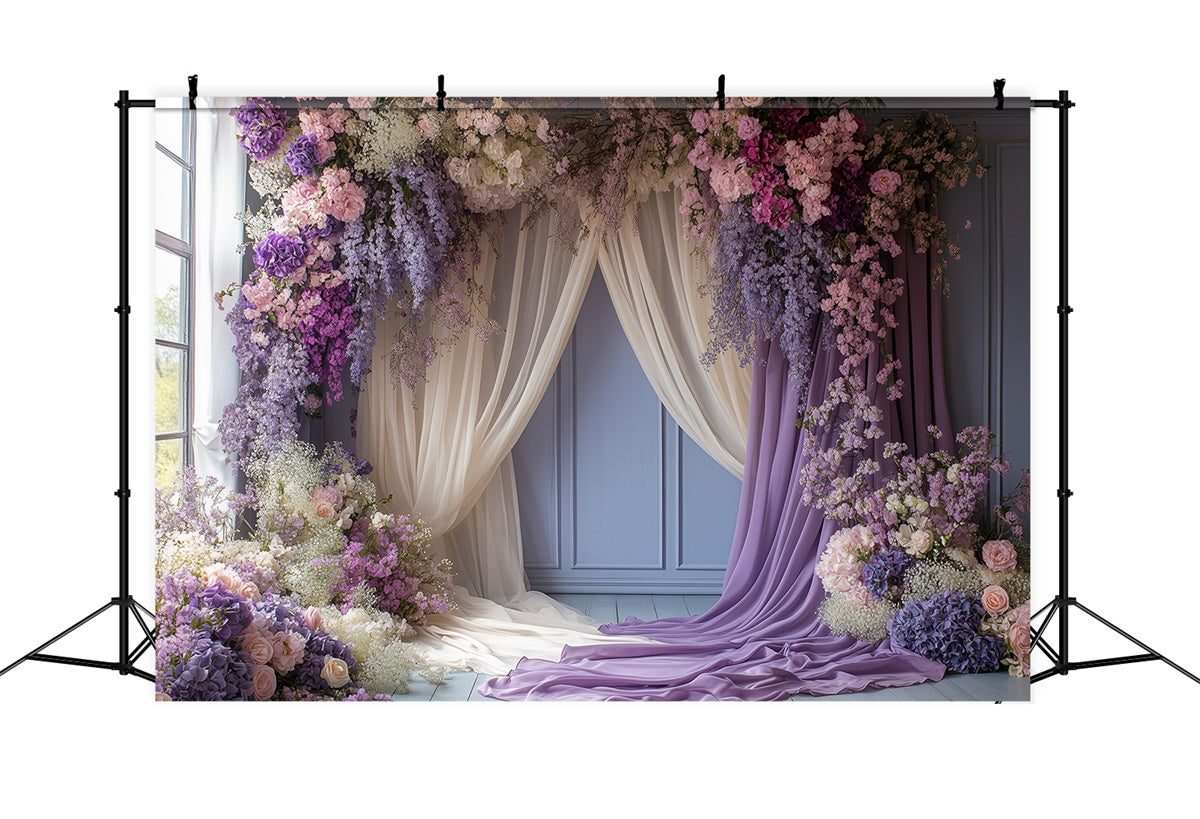 Backdrop For Mothers Day Lavender Floral Archway Backdrop UK GQ2-116