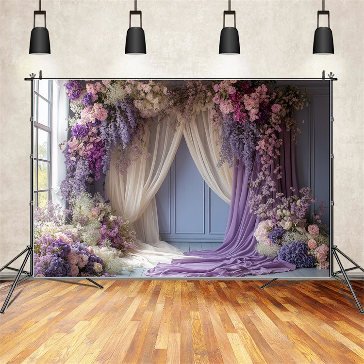 Backdrop For Mothers Day Lavender Floral Archway Backdrop UK GQ2-116