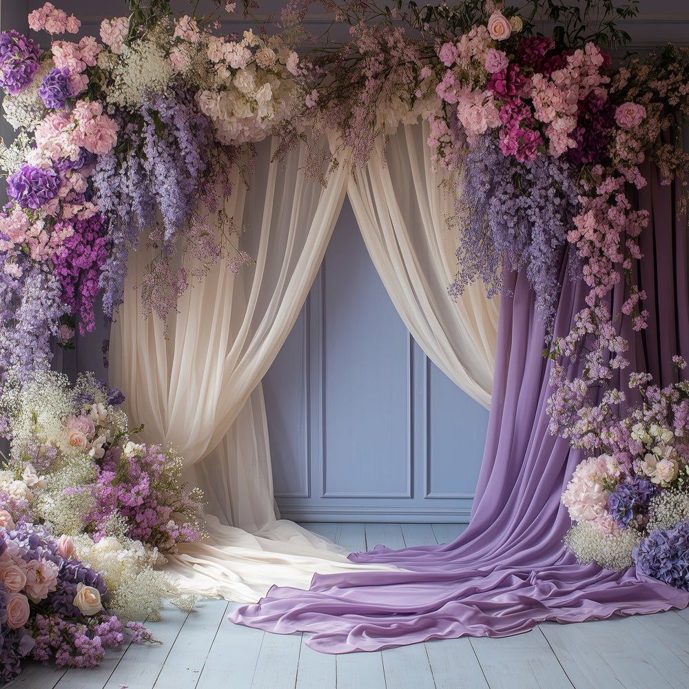 Backdrop For Mothers Day Lavender Floral Archway Backdrop UK GQ2-116