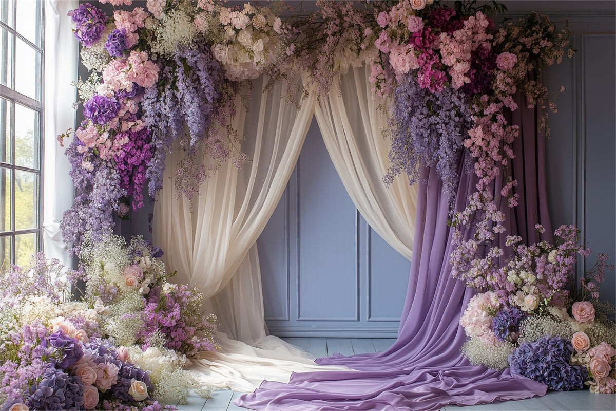 Backdrop For Mothers Day Lavender Floral Archway Backdrop UK GQ2-116