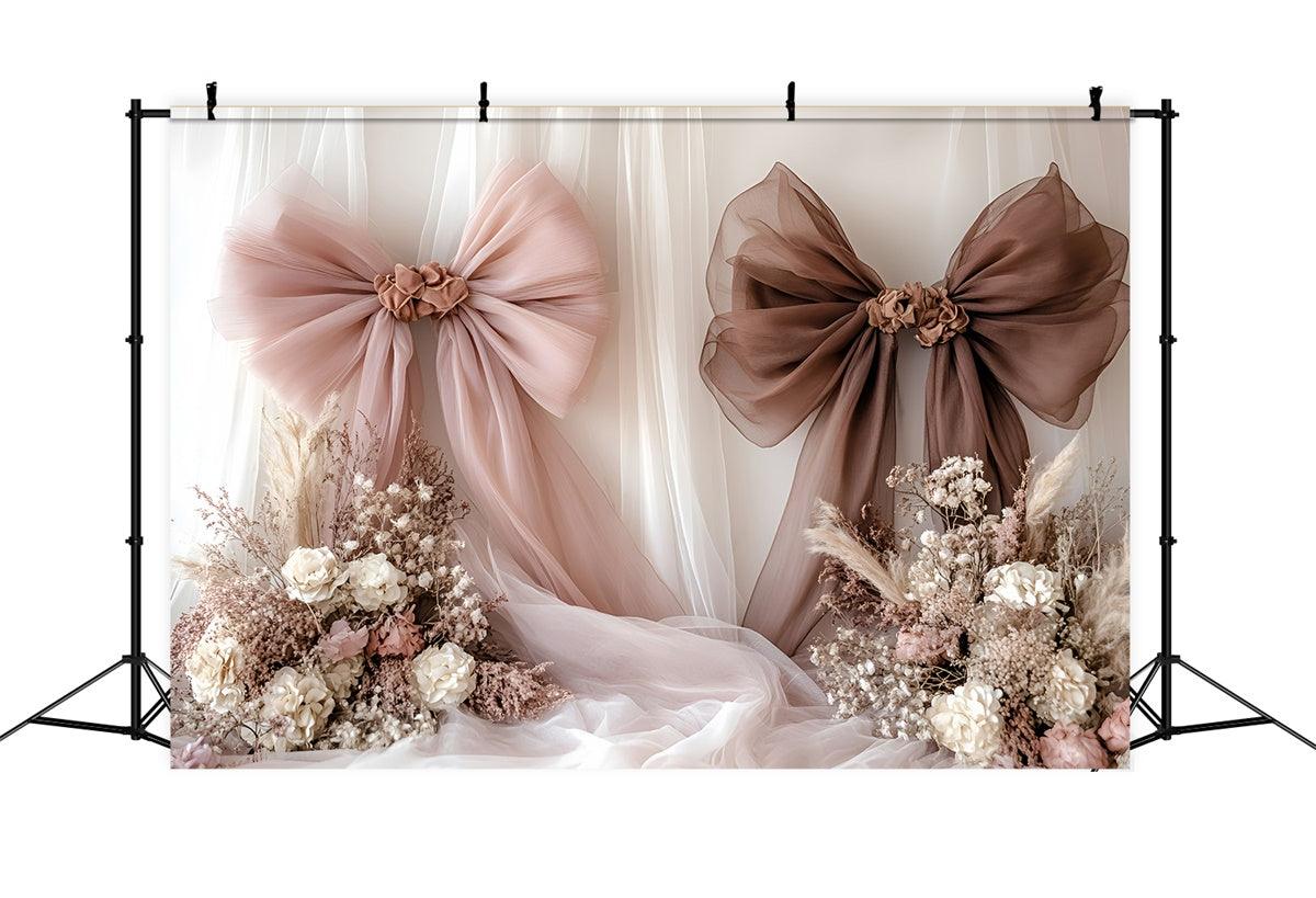 Mother's Day Backdrop Ideas Delicate Silk Bow Flower Backdrop UK GQ2-118