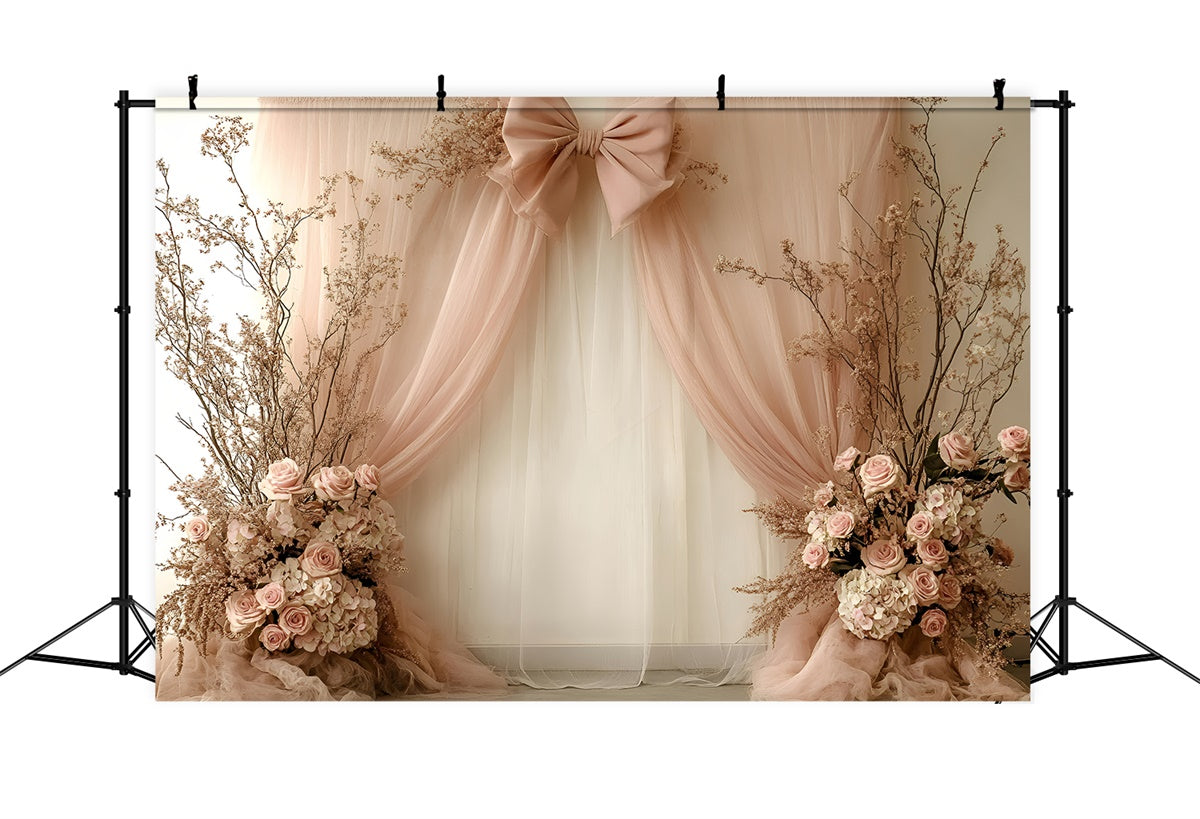 Happy Mother's Day Backdrop Dreamy Floral Silk Bow Backdrop UK GQ2-119