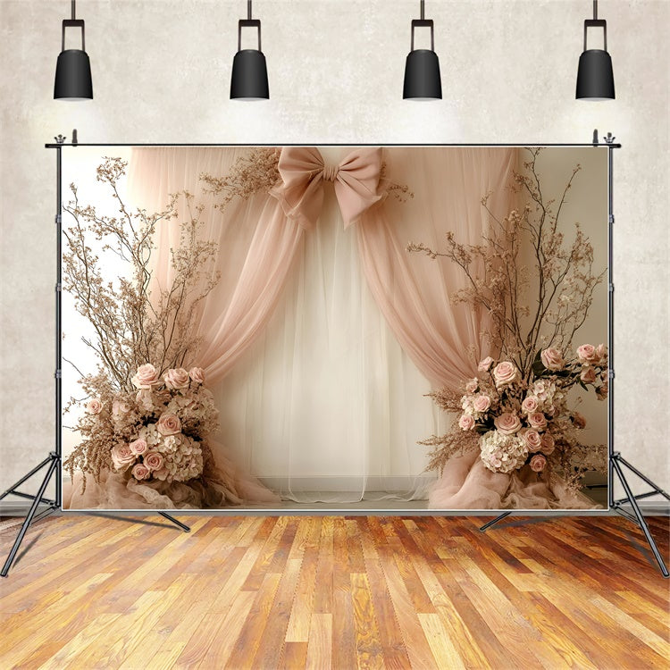 Happy Mother's Day Backdrop Dreamy Floral Silk Bow Backdrop UK GQ2-119