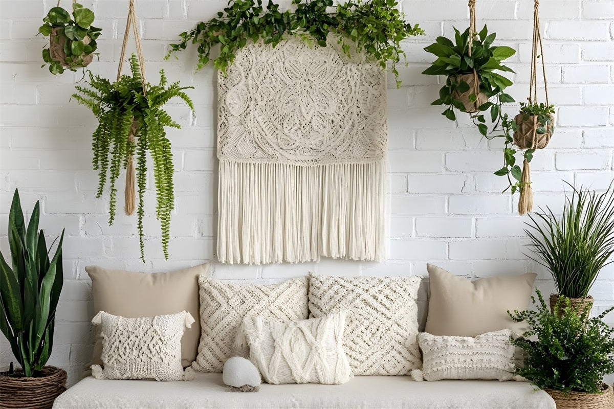 Backdrop For Mothers Day Fresh Green Plant Macrame Backdrop UK GQ2-123