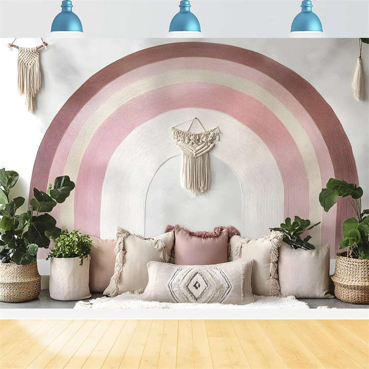 Mother's Day Backdrop Ideas Gentle Rainbow Macrame Wall Backdrop UK GQ2-124