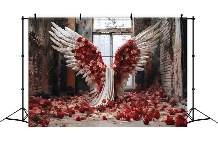 Backdrop For Mother's Day Divine Angel Wings Rose Backdrop UK GQ2-130