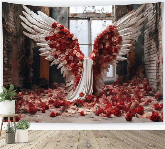 Backdrop For Mother's Day Divine Angel Wings Rose Backdrop UK GQ2-130