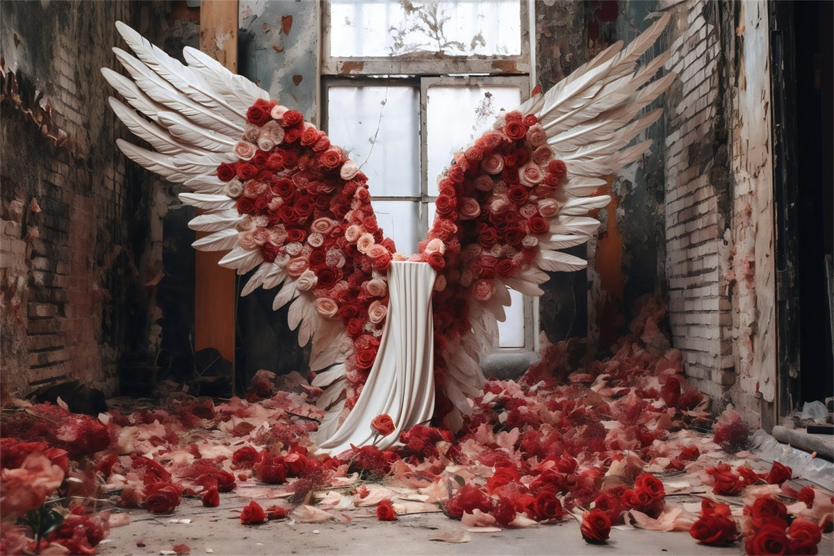 Backdrop For Mother's Day Divine Angel Wings Rose Backdrop UK GQ2-130