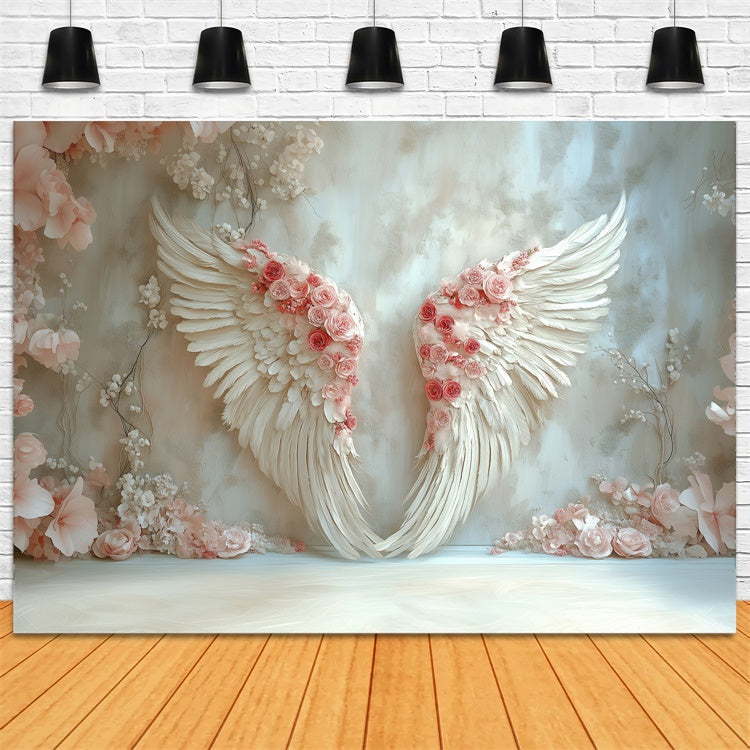 Mother's Day Backdrop Ideas Angel Wings Elegant Rose Backdrop UK GQ2-133