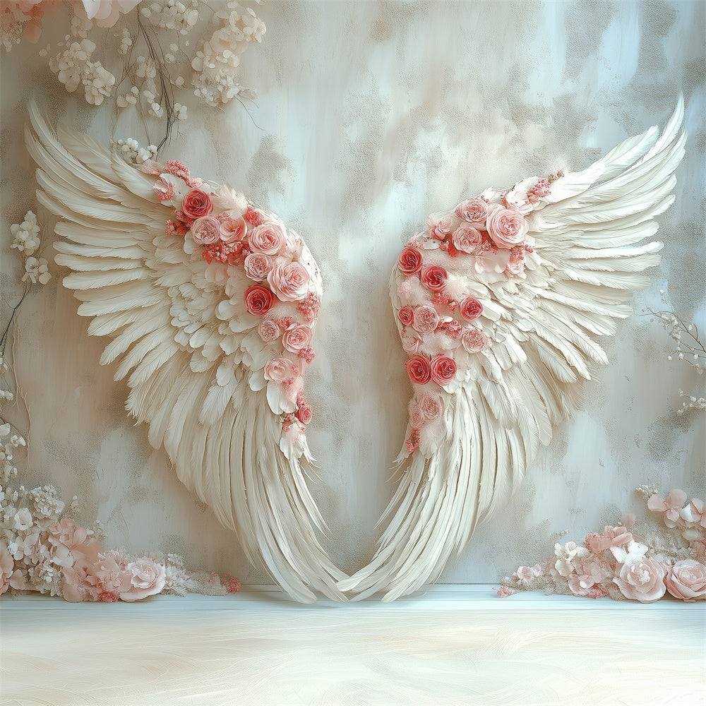 Mother's Day Backdrop Ideas Angel Wings Elegant Rose Backdrop UK GQ2-133